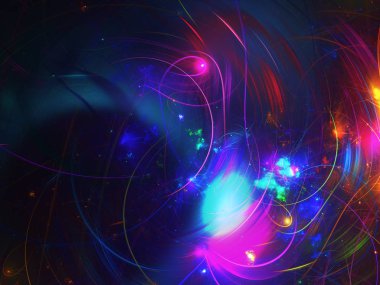 mavi soyut fraktal arkaplan 3d oluşturma