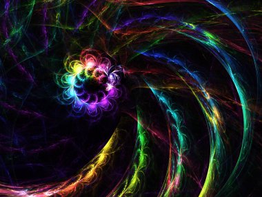 gökkuşağı soyut fraktal arkaplan 3d oluşturma