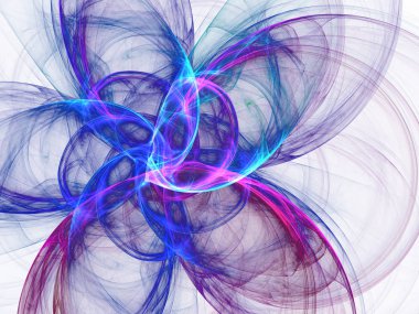 mavi soyut fraktal arkaplan 3d oluşturma