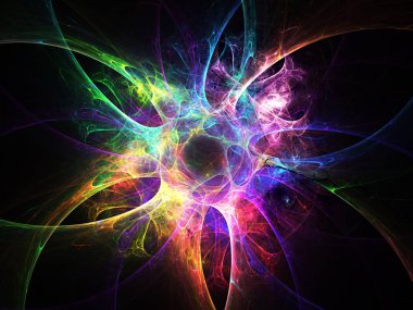 gökkuşağı soyut fraktal arkaplan 3d oluşturma