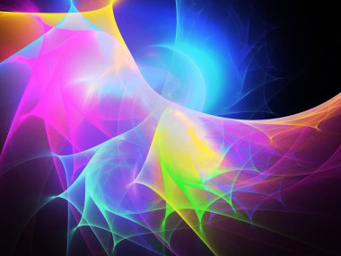 gökkuşağı soyut fraktal arkaplan 3d oluşturma