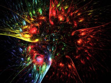 kırmızı soyut fraktal arkaplan 3d oluşturma