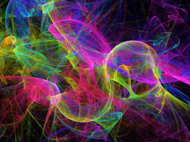 gökkuşağı soyut fraktal arkaplan 3d oluşturma