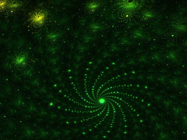 yeşil Soyut Fraktal arka plan 3d render