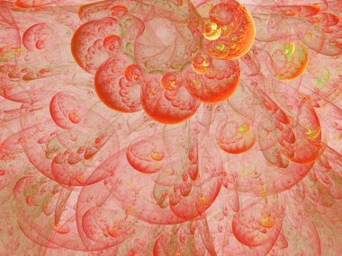 kırmızı soyut fraktal arkaplan 3d oluşturma