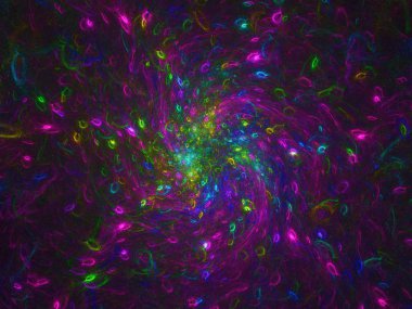 mor soyut fraktal arkaplan 3d oluşturma