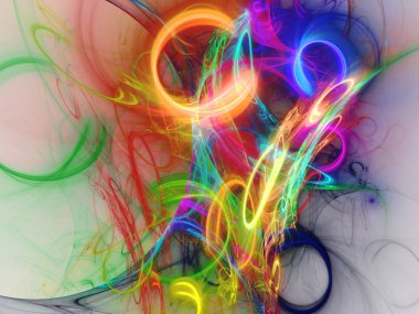 gökkuşağı soyut fraktal arkaplan 3d oluşturma