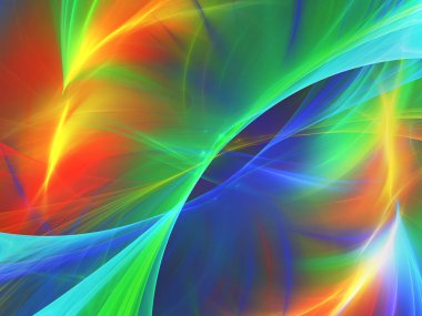 gökkuşağı soyut fraktal arkaplan 3d oluşturma