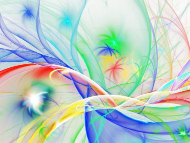 gökkuşağı soyut fraktal arkaplan 3d oluşturma