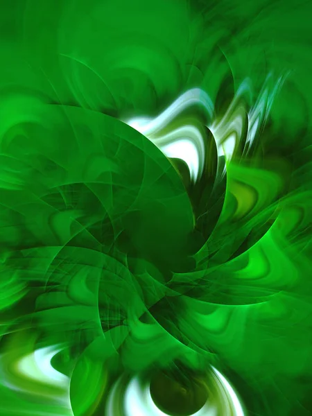 Verde Abstrato Fractal Fundo Renderização — Fotografia de Stock