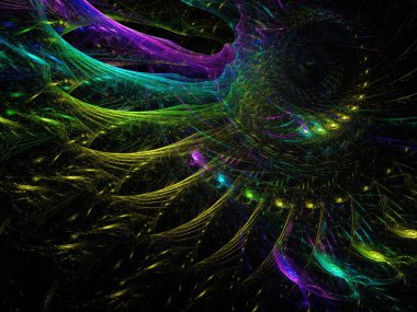 soyut kaotik fraktal arkaplan 3B oluşturma