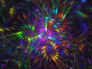 gökkuşağı soyut fraktal arkaplan 3d oluşturma