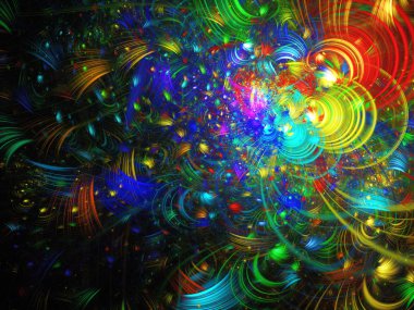 gökkuşağı soyut fraktal arkaplan 3d oluşturma