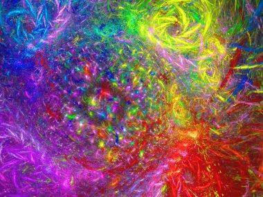 gökkuşağı soyut fraktal arkaplan 3d oluşturma