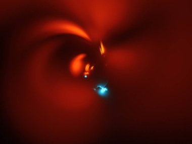 kırmızı soyut fraktal arkaplan 3d oluşturma