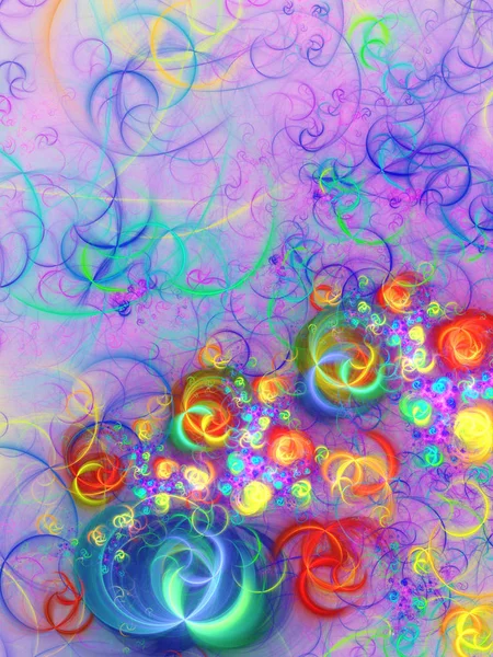 Arco Iris Abstracto Fractal Fondo Renderizado — Foto de Stock