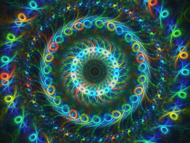 soyut kaotik fraktal arkaplan 3B oluşturma