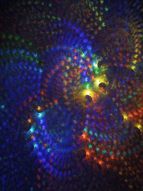 mavi soyut fraktal arkaplan 3d oluşturma