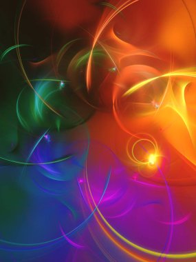 soyut kaotik fraktal arkaplan 3B oluşturma