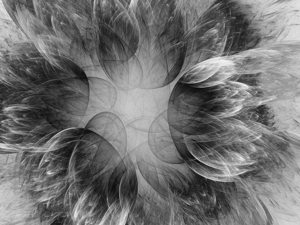 흑백의 추상적 프랙탈 렌더링 — 스톡 사진