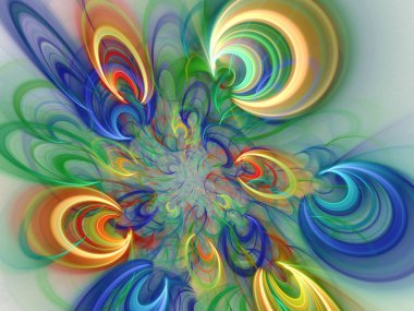 soyut kaotik fraktal arkaplan 3B oluşturma