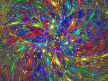 gökkuşağı soyut fraktal arkaplan 3d oluşturma