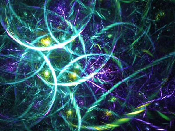 mavi soyut fraktal arkaplan 3d oluşturma