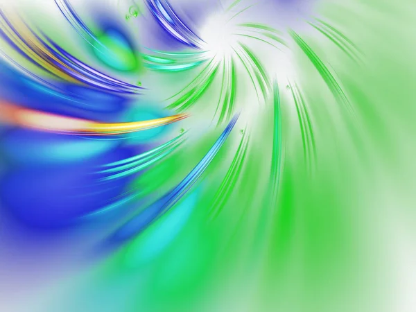 Verde Abstrato Fractal Fundo Renderização — Fotografia de Stock