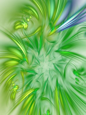 yeşil Soyut Fraktal arka plan 3d render