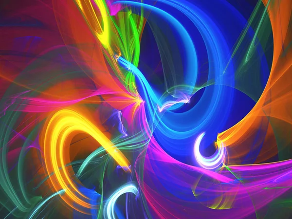 Regenboog Abstracte Fractal Achtergrond Rendering — Stockfoto