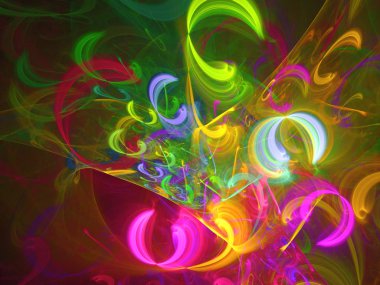 soyut kaotik fraktal arkaplan 3B oluşturma