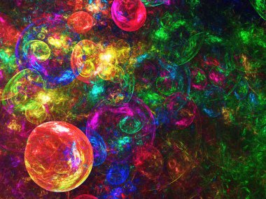 gökkuşağı soyut fraktal arkaplan 3d oluşturma