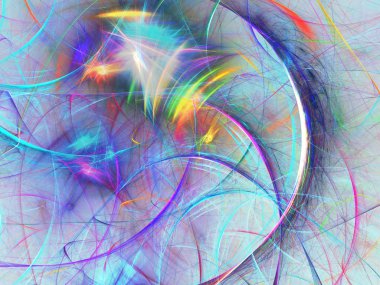 mavi soyut fraktal arkaplan 3d oluşturma