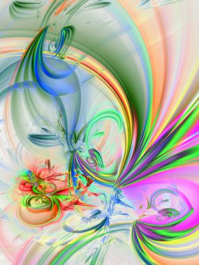 soyut kaotik fraktal arkaplan 3B oluşturma