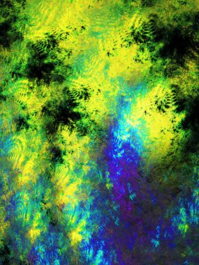 yeşil Soyut Fraktal arka plan 3d render