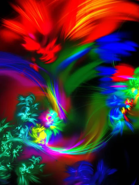 彩虹抽象分形背景3D渲染 — 图库照片