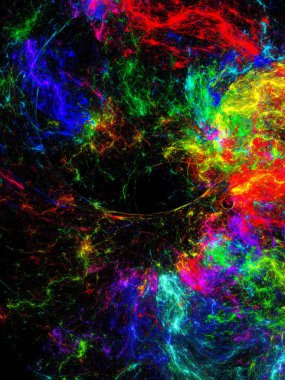 gökkuşağı soyut fraktal arkaplan 3d oluşturma