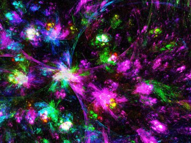 mor soyut fraktal arkaplan 3d oluşturma