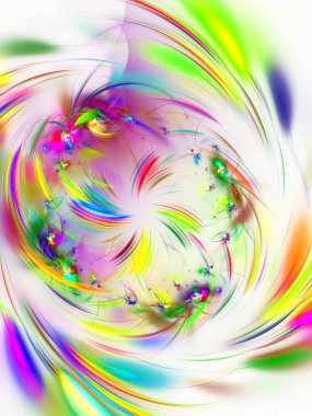 gökkuşağı soyut fraktal arkaplan 3d oluşturma