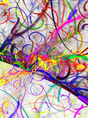 gökkuşağı soyut fraktal arkaplan 3d oluşturma