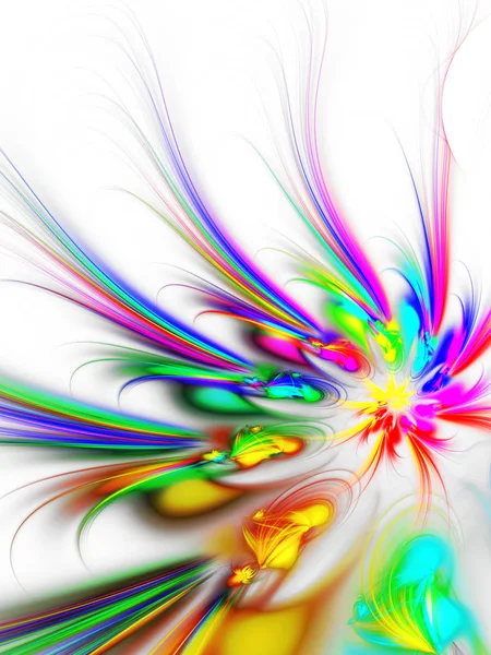 Arco Iris Abstracto Fractal Fondo Renderizado — Foto de Stock