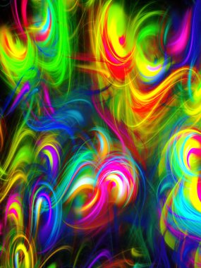 gökkuşağı soyut fraktal arkaplan 3d oluşturma