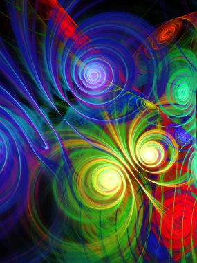 gökkuşağı soyut fraktal arkaplan 3d oluşturma