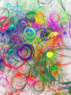 gökkuşağı soyut fraktal arkaplan 3d oluşturma