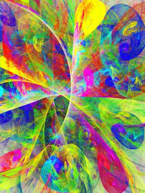 gökkuşağı soyut fraktal arkaplan 3d oluşturma