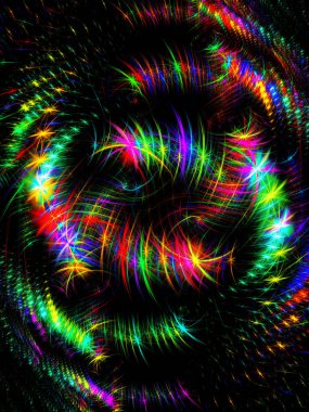 gökkuşağı soyut fraktal arkaplan 3d oluşturma