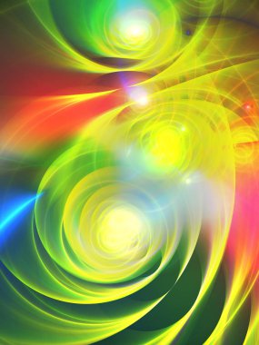 sarı soyut fraktal arkaplan 3d oluşturma