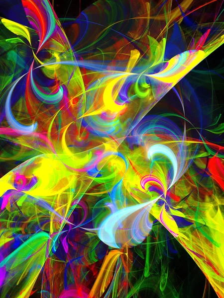 gökkuşağı soyut fraktal arkaplan 3d oluşturma