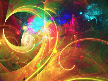 sarı soyut fraktal arkaplan 3d oluşturma