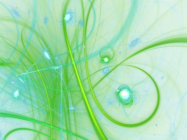 yeşil Soyut Fraktal arka plan 3d render